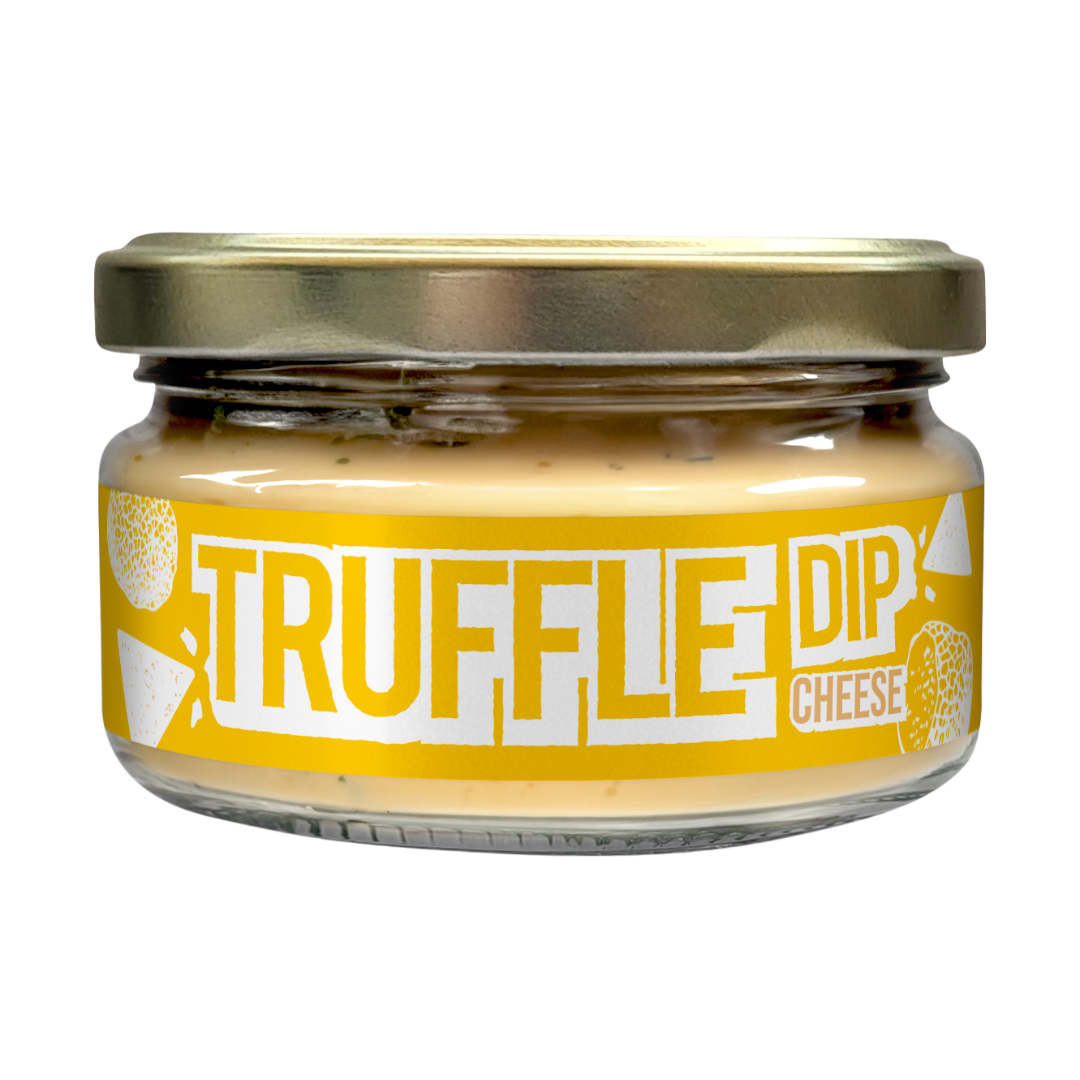Прозрачен буркан с метална капачка съдържа Сос дип със сирене и трюфел TRUFFLE DIP Прозрачен буркан с метална капачка съдържа Сос дип със сирене и трюфел TRUFFLE DIP